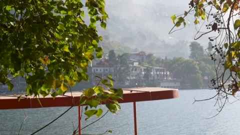 Dawn Over Flowing Himalayan River Stock Footage 337625203