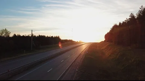 Dawn over the highway Video stock 101727972