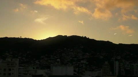 Dawn over the Hill in Florianopolis (timelapse) Stock Footage 33752940