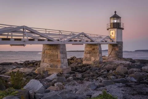 Dawn over Marshall Point Lighthouse Stock Photos