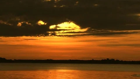 Dawn over the river Stock Footage 78418881