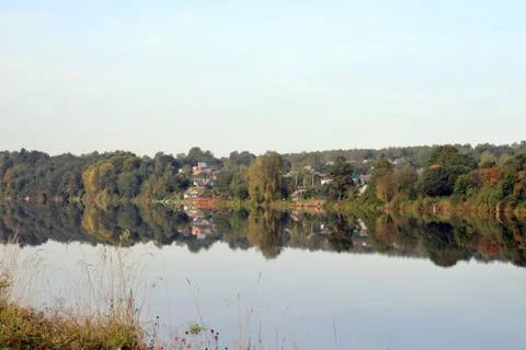 Dawn over the river Foto stock