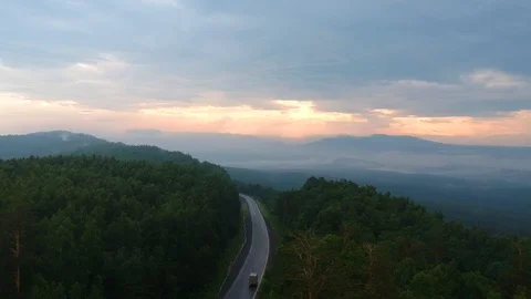 Dawn over the road 動画素材 97041227