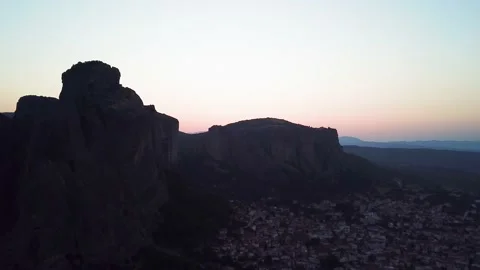 Dawn over Rocks Meteora Stock Footage 239249370