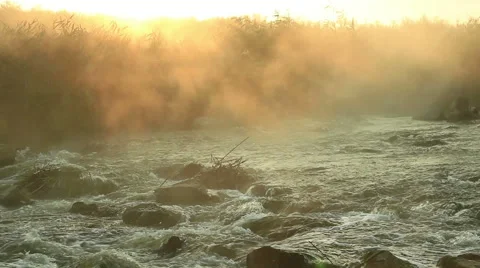 Dawn over Rushing river 스톡 동영상 53401160