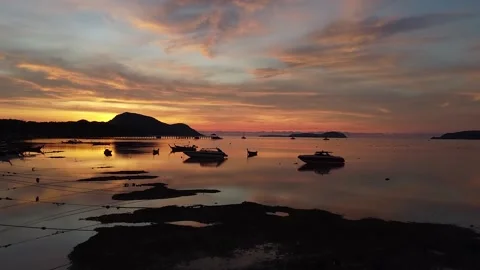 Dawn over the sea Video stock 156870379