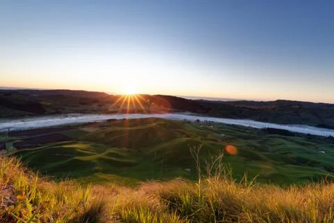 Dawn over Te Mata Peak, Hawkes Bay Stock Photos