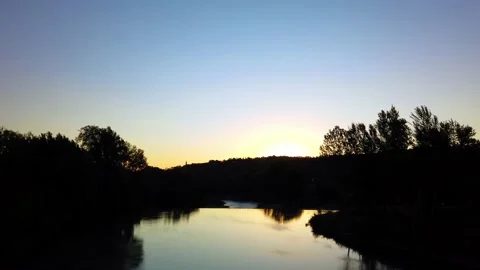 Dawn on Panaro river Stock Footage