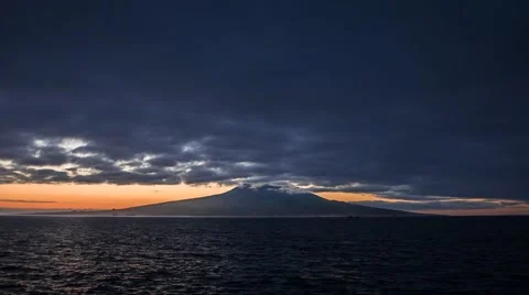Dawn with Pico volcano in front Stock Footage 42571511