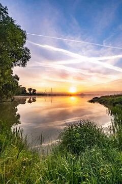 Dawn on the pond Foto stock