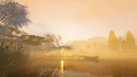 Dawn rays in the colors of spring 04 Stock-Footage 126182995