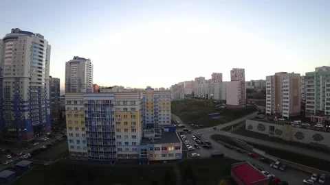 Dawn in a Residential Complex Stock Footage 284838788