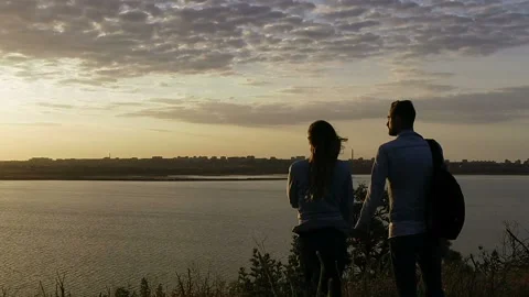 Dawn on the river bank 2 Stock Footage 107904685