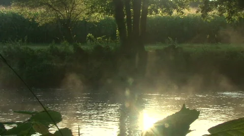 Dawn on river Stock Footage 380567