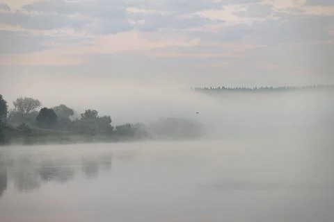 Dawn on a river 스톡 사진