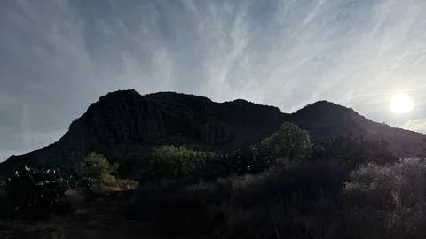 Dawn on the rock. Stock Photos