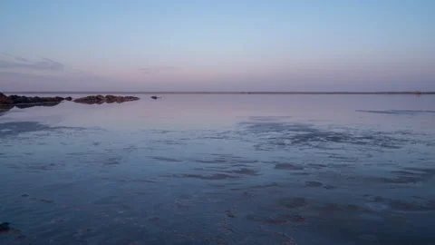 Dawn on a salt lake Stock Footage 163373115