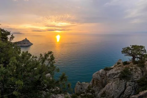 Dawn by the sea Stock Photos