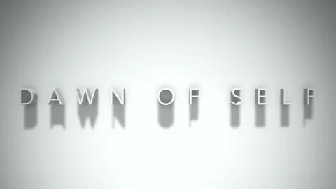 Dawn of self 3D title animation white text on a white background Video stock 299420009