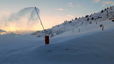 Dawn Snow Making Stock Footage 229418029