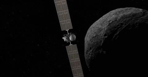 Dawn spacecraft making a close pass of Vesta.  Stock-Footage 62403522