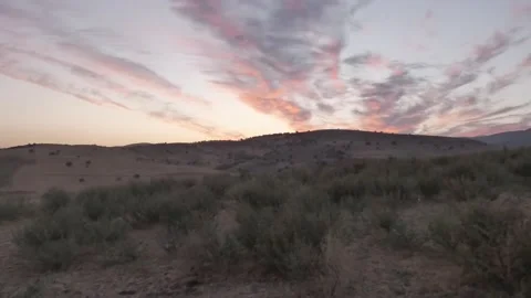 Dawn on the steppe in summer Stock Footage 159237937