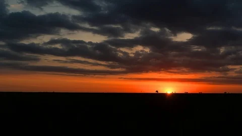Dawn in the steppe time lapse Stock Footage 120748220
