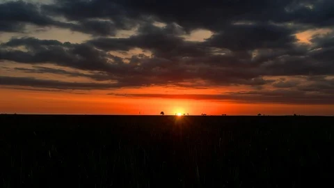 Dawn in the steppe time lapse Stock Footage 122524092