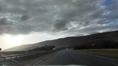 Dawn Sun Breaks Through Clouds in Appalachian Mountains Stock Footage 332304712