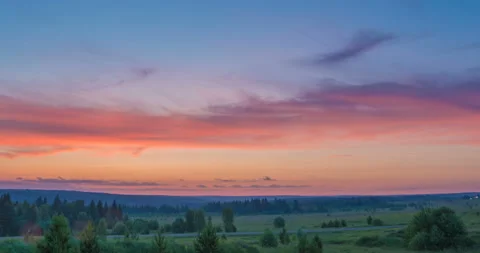 Dawn time lapse over a beautiful landscape Stock Footage 112279123