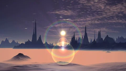 Dawn of Two Suns Stock Footage 95235453