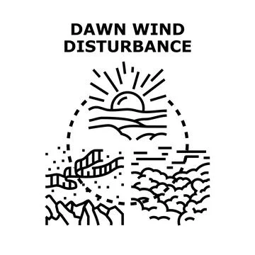 Dawn wind disturbance creating atmospheric phenomena concept 스톡 일러스트