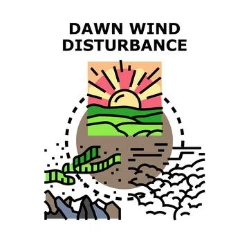 Dawn wind disturbance creating atmospheric phenomena concept 스톡 일러스트