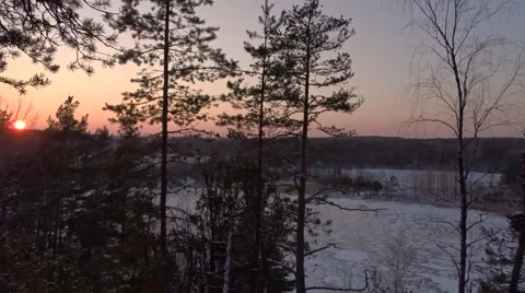 Dawn, winter Video stock 58950594