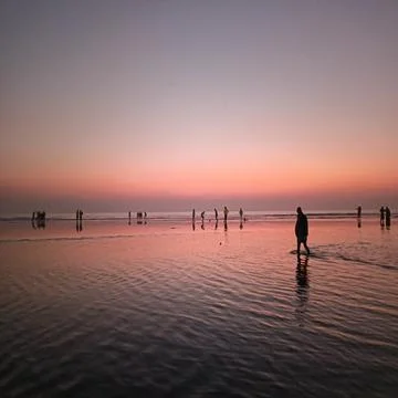 Dawning time in beach 스톡 사진