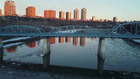 Dawson Bridge &amp; Stunning Reflections Stock Footage 322118806