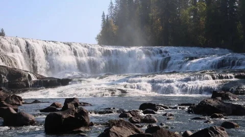 Dawson Falls viewed from the left bank Stock Footage 251925604