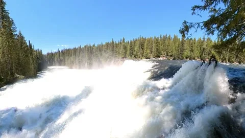 Dawson Falls is a waterfall on the Murtle River in British Columbia Canada Stock-Footage 280380499