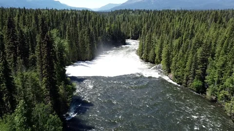 Dawson Falls is a waterfall on the Murtle River in British Columbia Canada Stock Footage 280380717