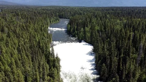 Dawson Falls is a waterfall on the Murtle River in British Columbia Canada Stock-Footage 280380719