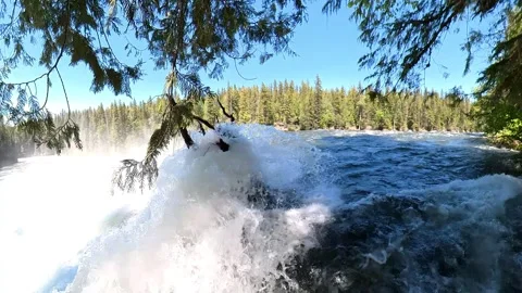 Dawson Falls is a waterfall on the Murtle River in British Columbia Canada Stock-Footage 280380954