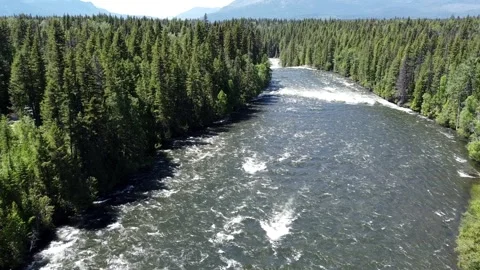 Dawson Falls is a waterfall on the Murtle River in British Columbia Canada Stock-Footage 280381489