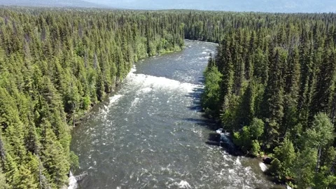 Dawson Falls is a waterfall on the Murtle River in British Columbia Canada Stock-Footage 280381942