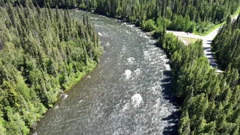 Dawson Falls is a waterfall on the Murtle River in British Columbia Canada Stock-Footage 280384882