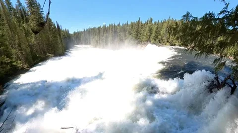 Dawson Falls is a waterfall on the Murtle River in British Columbia Canada Stock-Footage 280386022