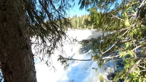 Dawson Falls is a waterfall on the Murtle River in British Columbia Canada Stock-Footage 280386586