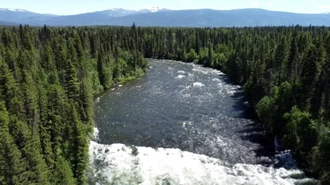 Dawson Falls is a waterfall on the Murtle River in British Columbia Canada Stock-Footage 280386863