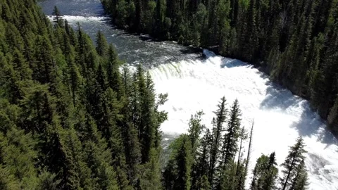 Dawson Falls is a waterfall on the Murtle River in British Columbia Canada Stock-Footage 280386894