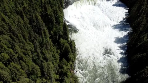 Dawson Falls is a waterfall on the Murtle River in British Columbia Canada Stock-Footage 280387147