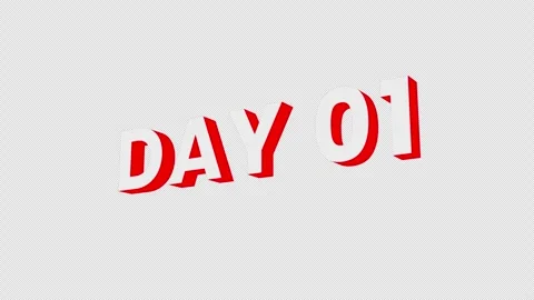 Day 01 Text Animation. Stock Footage 315288358